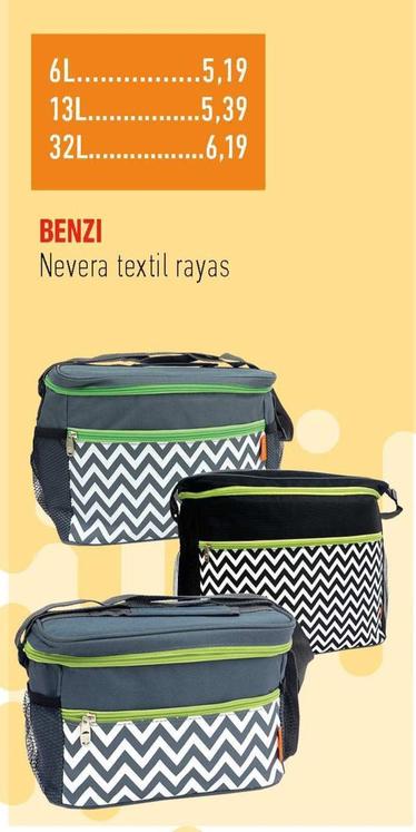 Oferta de Benzi - Nevera Textil Rayas por 5,19€ en Supermercados Deza