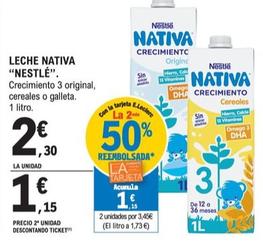 Oferta de Nestlé - Leche Nativa por 2,3€ en E.Leclerc