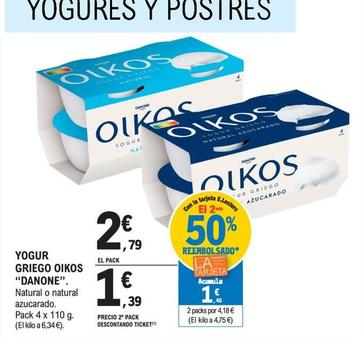 Oferta de Danone - Yogur Griego Oikos por 2,79€ en E.Leclerc