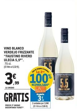 Oferta de Faustino Rivero - Vino Blanco Verdejo Frizzante por 3,99€ en E.Leclerc