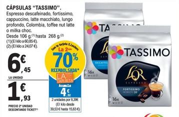 Oferta de Tassimo - Cápsulas por 6,45€ en E.Leclerc