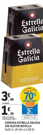 Oferta de Estrella Galicia - Cerveza Sin Gluten por 3,99€ en E.Leclerc