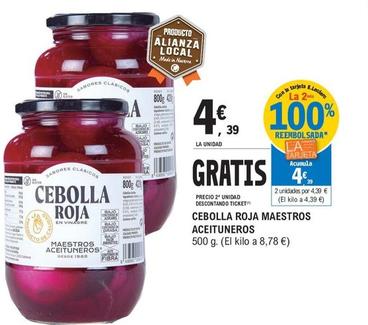 Oferta de Maestros Aceituneros - Cebolla Roja  por 4,39€ en E.Leclerc