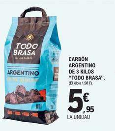 Oferta de Todo Brasa - Carbón Argentino De 3 Kilos  por 5,95€ en E.Leclerc