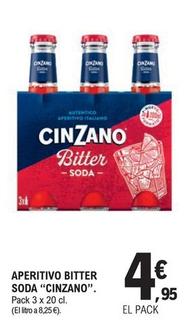Oferta de Cinzano - Aperitivo Bitter Soda por 4,95€ en E.Leclerc