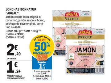 Oferta de Argal - Lonchas Bonnatur por 2,49€ en E.Leclerc