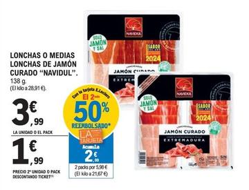 Oferta de Navidul - Lonchas O Medias Lonchas De Jamon Curado por 3,99€ en E.Leclerc