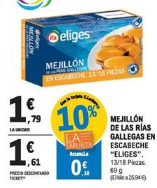 Oferta de Eliges - Mejillón De Las Rías Gallegas En Escabeche por 1,79€ en E.Leclerc