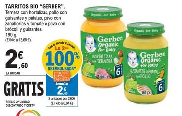 Oferta de Gerber - Tarritos Bio por 2,6€ en E.Leclerc