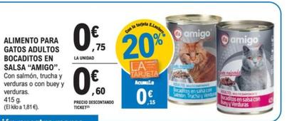 Oferta de Ifa Amigo - Alimento Para Gatos Adultos Bocaditos En Salsa por 0,75€ en E.Leclerc
