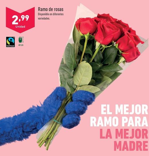 Oferta de Ramo De Rosas por 3,49€ en ALDI