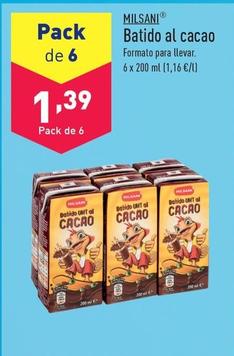 Oferta de Milsani - Batido De Cacao por 1,39€ en ALDI