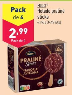 Oferta de Mucci - Helado Praline Sticks por 2,99€ en ALDI