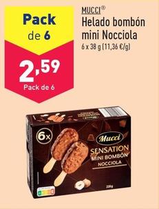 Oferta de Mucci - Helado Bombon Mini Nocciola por 2,59€ en ALDI