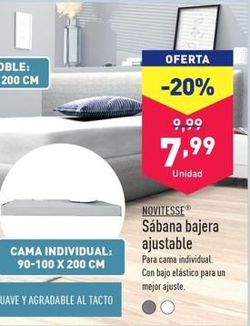 Oferta de Novitesse - Sabana Bajera Ajustable por 7,99€ en ALDI