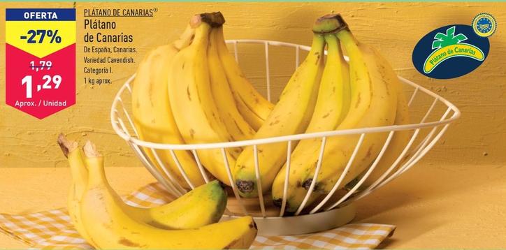 Oferta de Plátano De Canarias por 1,29€ en ALDI