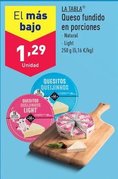 Oferta de La Tabla - Queso Fundido En Porciones por 1,29€ en ALDI