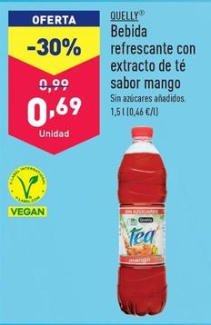 Oferta de Quelly - Bebida Refrescante Con Extracto De Te Sabor Mango por 0,69€ en ALDI