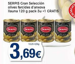 Oferta de Serpis - Gran Seleccion Olives Farcides D'anxova por 3,69€ en Supermercats Jespac