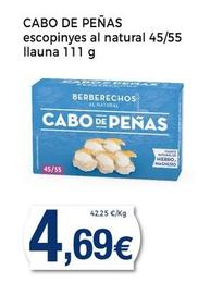 Oferta de Cabo De Peñas - Escopinyes Al Natural por 4,69€ en Supermercats Jespac