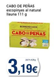 Oferta de Cabo De Peñas - Escopinyes Al Natural por 3,19€ en Supermercats Jespac