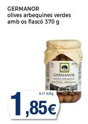 Oferta de Germanor - Olives Arbequines Verdes Amb Os Flasco por 1,85€ en Supermercats Jespac