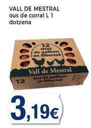 Oferta de Vall De Mestral - Ous De Corral por 3,19€ en Supermercats Jespac