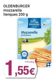 Oferta de Oldenburger - Mozzarella Llenques por 1,55€ en Supermercats Jespac