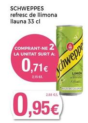 Oferta de Schweppes - Refresc De Llimona por 0,95€ en Supermercats Jespac