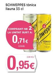 Oferta de Schweppes - Tónica por 0,95€ en Supermercats Jespac