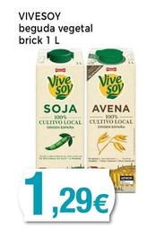 Oferta de Vivesoy - Bebida Vegetal  por 1,29€ en Supermercats Jespac