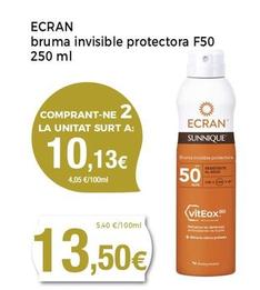 Oferta de Ecran - Bruma Invisible Protectora F50 por 13,5€ en Supermercats Jespac
