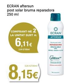 Oferta de Ecran - Aftersun Post Solar Bruma Reparadora por 8,15€ en Supermercats Jespac