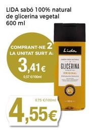Oferta de Lida - Sabó 100% Natural De Glicerina Vegetal por 4,55€ en Supermercats Jespac