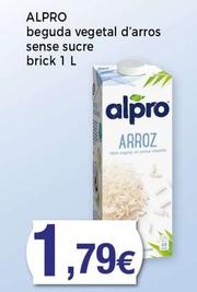 Oferta de Alpro - Beguda Vegetal D'arros Sense Sucre por 1,79€ en Supermercats Jespac