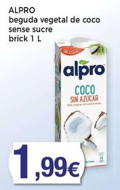Oferta de Alpro - Beguda Vegetal De Coco Sense Sucre por 1,99€ en Supermercats Jespac