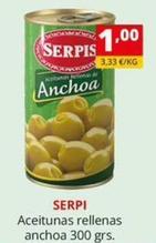 Oferta de Serpis - Aceitunas Rellenas Anchoa por 1€ en Supermercados Extremadura