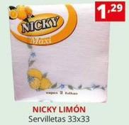Oferta de Nicky - Limón Servilletas 33x33 por 1,29€ en Supermercados Extremadura