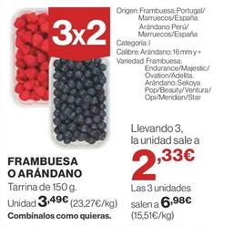 Oferta de Frambuesas por 3,49€ en Supercor