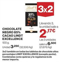Oferta de Lindt - Chocolate Negro 85% Cacao Excellence por 3,25€ en Supercor