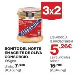 Oferta de Consorcio - BONITO DEL NORTE EN ACEITE DE OLIVA por 7,89€ en Supercor
