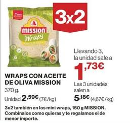 Oferta de Mission - Wraps Con Aceite De Oliva por 2,59€ en Supercor