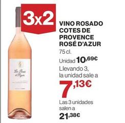 Oferta de D'azur - Vino Rosado Cotes De Provence Rosé por 10,69€ en Supercor