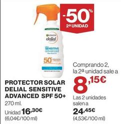 Oferta de Garnier - Protector Solar Delial Sensitive Advanced Spf 50+ por 16,3€ en Supercor