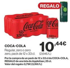 Oferta de Coca-cola - Regular, Zero O Zero Zero, Pack De 12 X por 10,44€ en Supercor