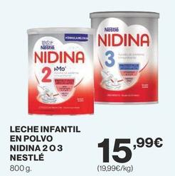 Oferta de Nestlé - Leche Infantil En Polvo Nidina 2 O 3 por 15,99€ en Supercor