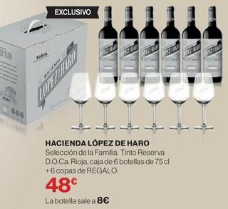 Oferta de Hacienda López De Haro - Selección De La Familia. Tinto Reserva D.O.C.a. Rioja por 48€ en Supercor
