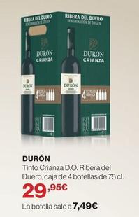 Oferta de Durón - Tinto Crianza D.O. Ribera Del Duero por 29,95€ en Supercor