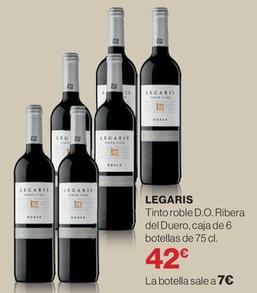 Oferta de Legaris - Tinto Roble D.O. Ribera Del Duero por 42€ en Supercor