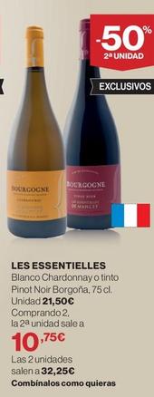Oferta de Les Essentielles - Blanco Chardonnay O Tinto Pinot Noir Borgoña por 21,5€ en Supercor
